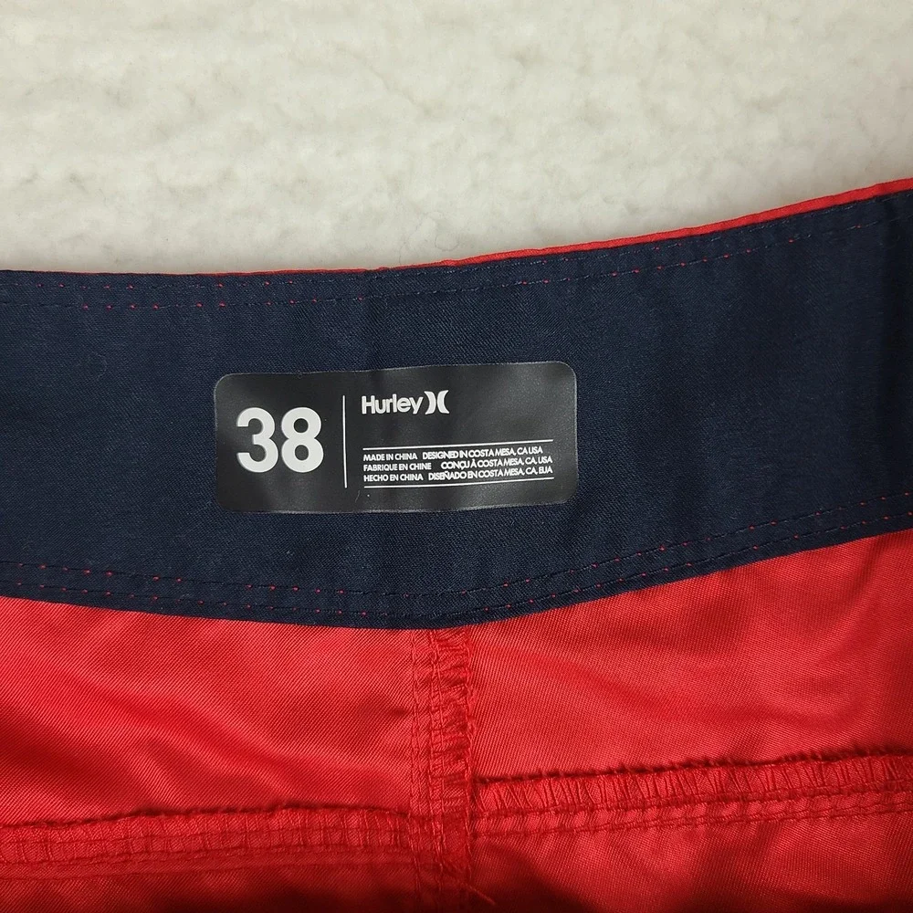 Hurley Board Shorts Mens 38 Red Solid 9
